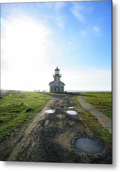 Lighthouse Under A Bright Sky Metal Print