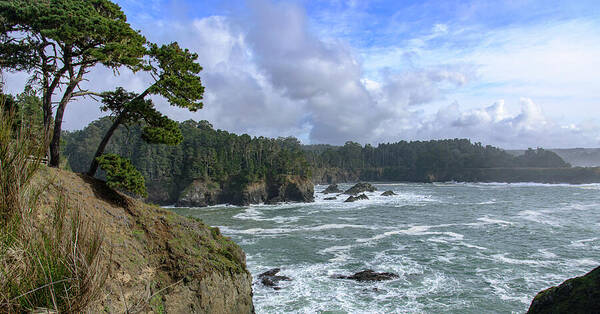 Coastal Serenity With Rugged Cliffs Art Print