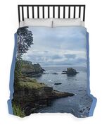 Rugged Coastal Landscape with Cliffs Duvet Cover
