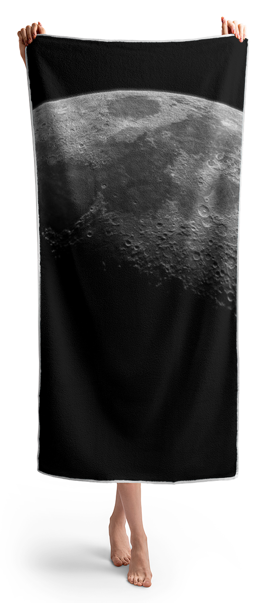 Illuminated Half Of The Moon Beach Towel