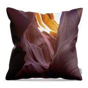 Curves Of Sunlit Antelope Canyon Walls Throw Pillow