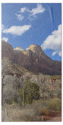 Majestic Mountain Under Clear Blue Sky Beach Towel