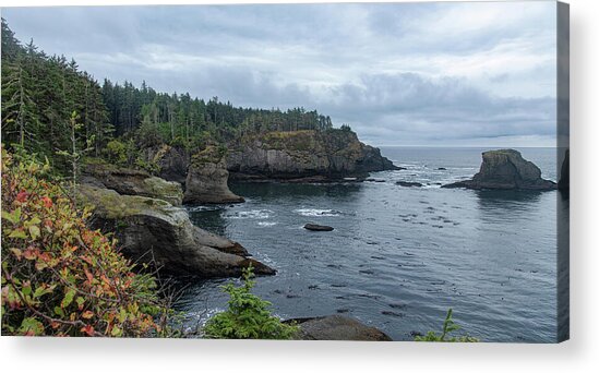 Serene Coastal Cliffs at Dawn Acrylic Print