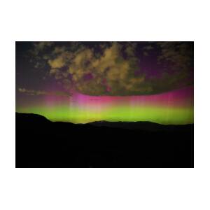 Vibrant Aurora Over Wasatch Mountain Range by Brandon Wichmann