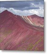 Vibrant Red Mountain Landscape Metal Print