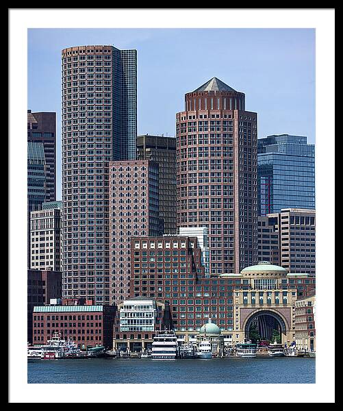 Boston Skyline by the Water Framed Print