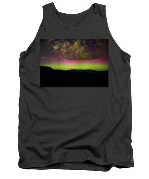Vibrant Aurora Over Wasatch Mountain Range Tank Top