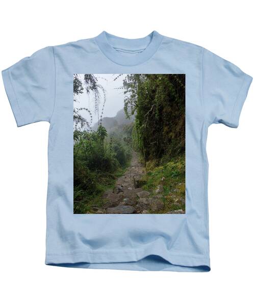 Misty Forest Pathway On The Inca Trail Kids T-Shirt