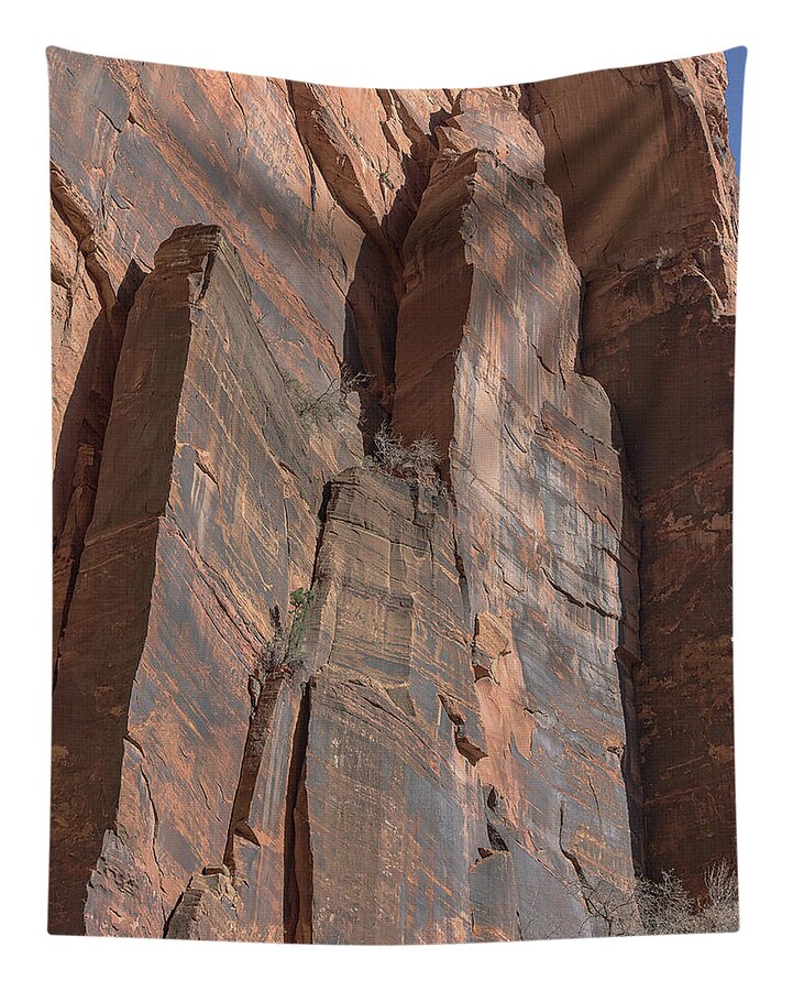 Towering Desert Sandstone Cliffs In Zion National Park Tapestry