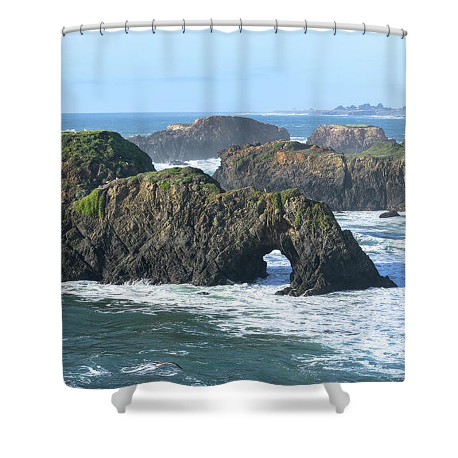 Majestic Coastal Rock Formations Shower Curtain