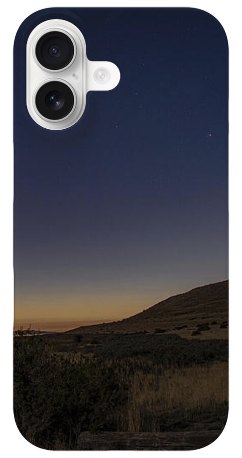 Twilight Comet Over Desert Landscape iPhone Case