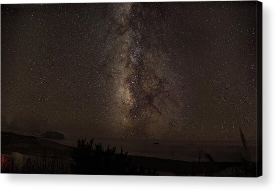 Milky Way Over Tranquil Shoreline Acrylic Print