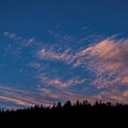 Twilight Over Forested Horizon Poster