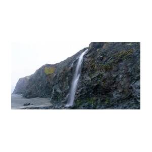 Secluded Coastal Waterfall Cascade by Brandon Wichmann
