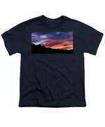 Vivid Twilight over Rocky Silhouette Youth T-Shirt