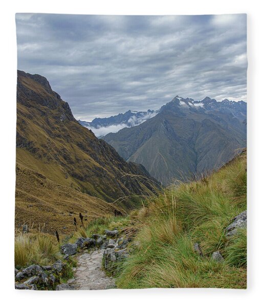 Trail Through Majestic Mountain Landscape To Dead Woman's Pass Fleece Blanket