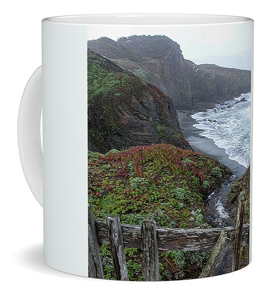 Rocky Coastline With Vibrant Foliage Coffee Mug