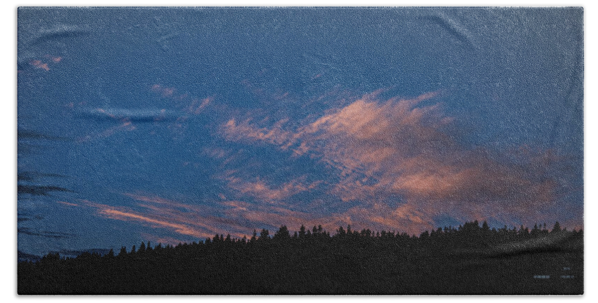 Twilight Over Forested Horizon Bath Towel