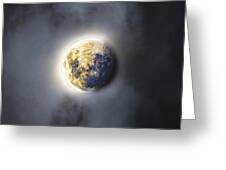 Celestial Moon In Ethereal Glow Greeting Card
