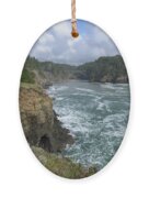Coastal Bridge Over Rushing Waters Ornament