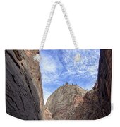 Towering Canyon Cliffs And Blue Sky Weekender Tote Bag