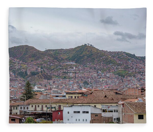 Rooftops and Hills of Cusco Fleece Blanket