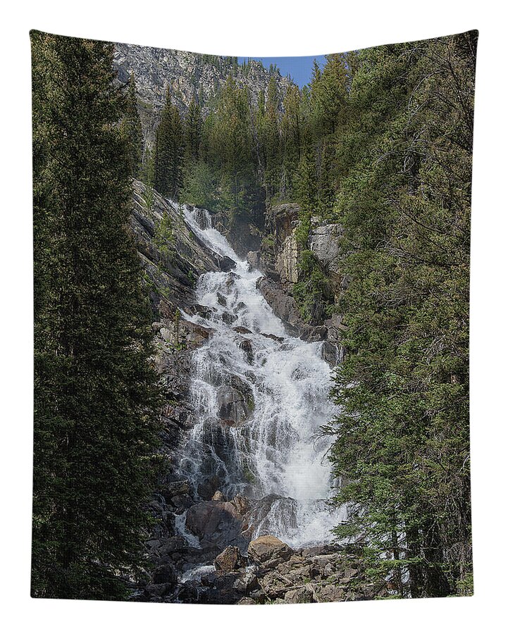 Waterfall Amidst Forest Landscape Tapestry