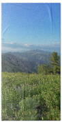 Mountain View with Wildflowers Beach Towel