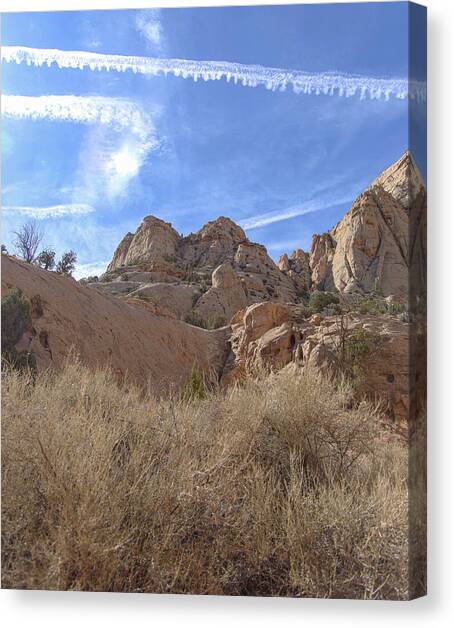 Desert Cliffs in Capitol Reef National Park Canvas Art Print by Brandon Wichmann