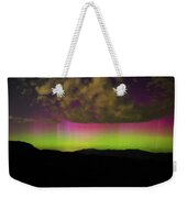 Vibrant Aurora Over Wasatch Mountain Range Weekender Tote Bag