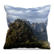 Misty Andes Mountain Range Landscape Throw Pillow