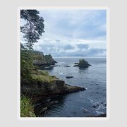 Rugged Coastal Landscape with Cliffs Sticker