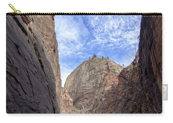 Towering Canyon Cliffs And Blue Sky Zip Pouch