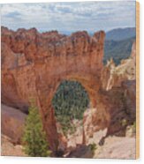 Majestic Natural Rock Arch In Bryce Canyon National Park Wood Print
