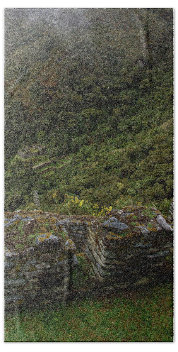 Misty Mountain Ruins Bath Towel