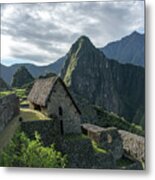 Ancient Ruins With Majestic Mountain Backdrop Metal Print