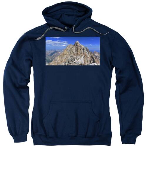 Majestic Mountain Peak Under Clear Skies Sweatshirt