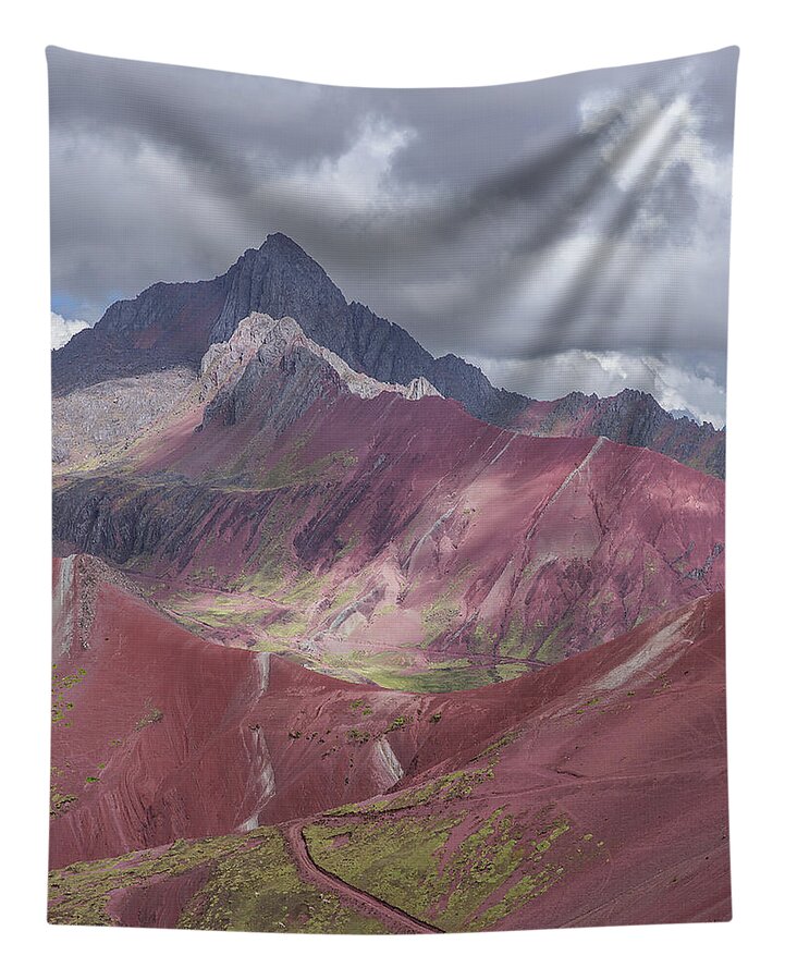 Majestic Colorful Mountain Range Tapestry