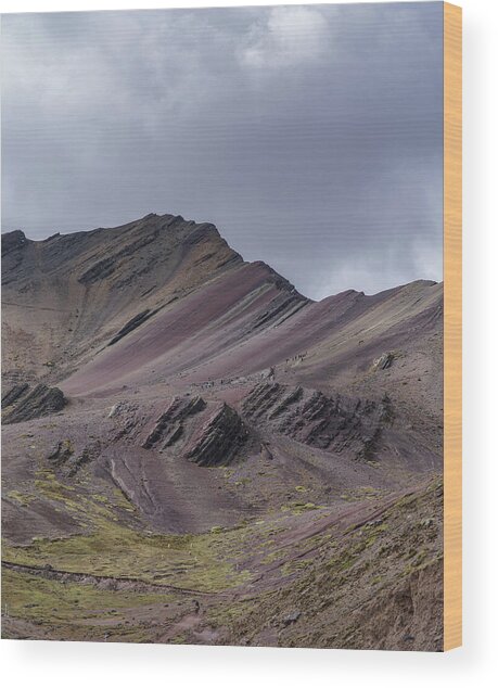 Majestic Andean Mountainscape With Colorful Striations Wood Print
