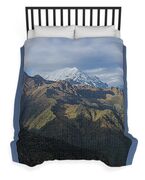 Majestic Andes Mountain Peaks Under Cloudy Sky Duvet Cover