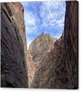 Towering Canyon Cliffs And Blue Sky Canvas Print