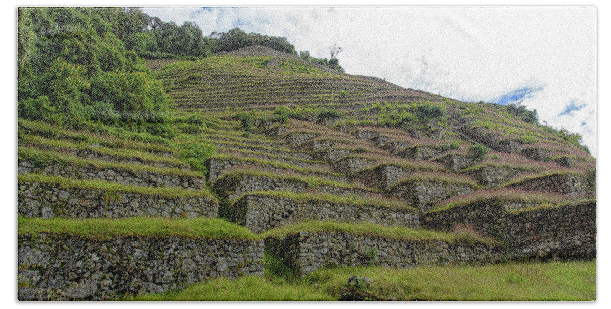 Ancient Terraces Amidst Greenery Hand Towel