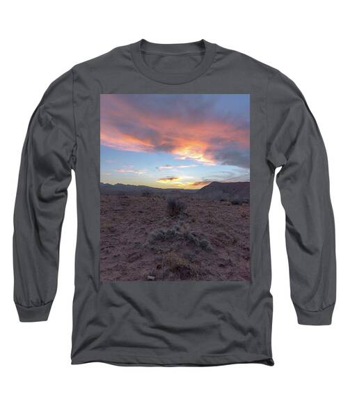 Desert Sunset Over Rugged Terrain Long Sleeve T-Shirt