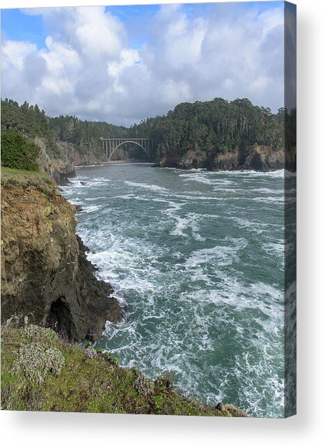 Coastal Bridge Over Rushing Waters Acrylic Print