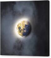 Celestial Moon In Ethereal Glow Canvas Print