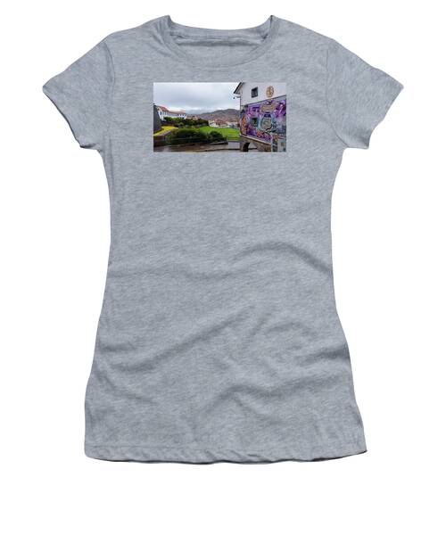 Street Scene with Colorful Mural Women's T-Shirt