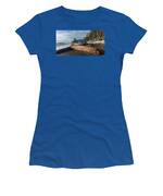 Driftwood on a Pebbled Beach Women's T-Shirt