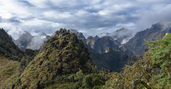 Misty Andes Mountain Range Landscape Poster
