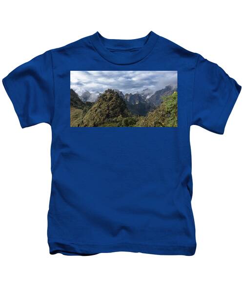 Misty Andes Mountain Range Landscape Kids T-Shirt