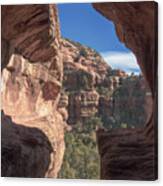 Canyon View Framed By Rocky Cliffs Canvas Print
